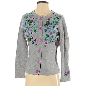 Talbots Sweater with Beautiful Crewel Embroidery